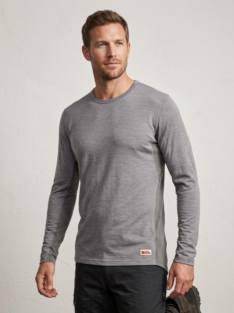 Fjälläven Men's Abisko Wool Long Sleeve Gray Large
